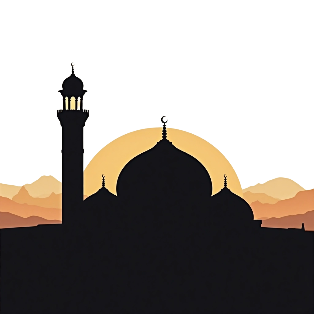 Mosque Silhouette at Sunset